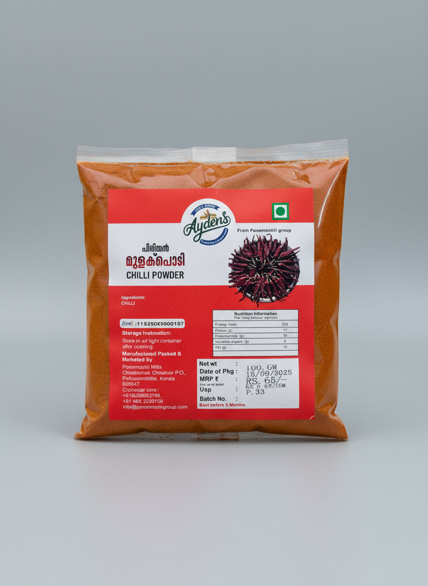 Aydens Piriyan Chili Powder – 100g | Traditional Kerala Spice Blend