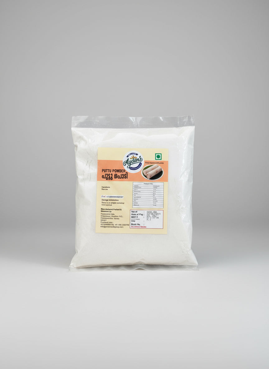 Package of Ayden's Puttu Powder on a wooden surface